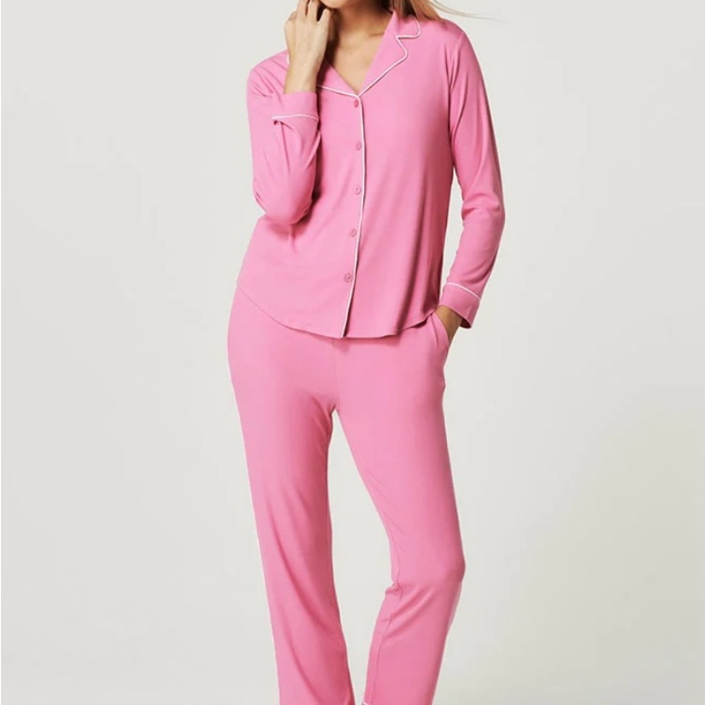Like New - Womens Posh Peanut Premium Knit Luxe Pajama Set - Pink - Medium